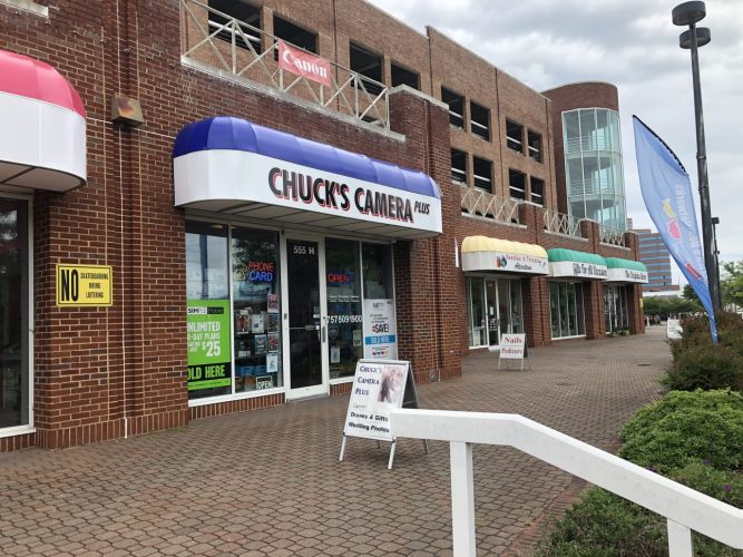 Chuck's Camera Plus sits on a stretch of stores in downtown Hampton. (HNNDaily photo/courtesy of Chuck Marshall)