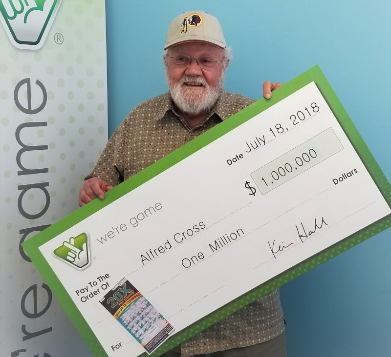 Alfred Cross of Virginia Beach won $1 million from the Virginia Lottery (Southside Daily photo/Courtesy of the Virginia Lottery)