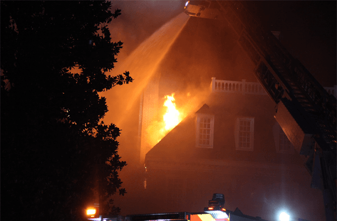 Two firefighters were injured fighting a blaze in the 300 block of East Landing in Kingsmill early Tuesday. (WYDaily photo/Courtesy JCCFD)
