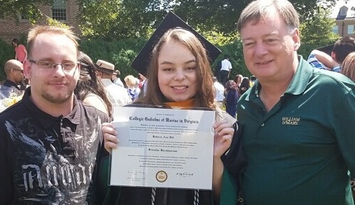 Rebecca Hill, 22, helped to save her father's (left) life by calling first responders in York County after she found him on the floor of their home. It has been eight years since Rebecca and her brother James (left) lost their mother from cardiac arrest. (WYDaily/Courtesy Rebecca Hill)