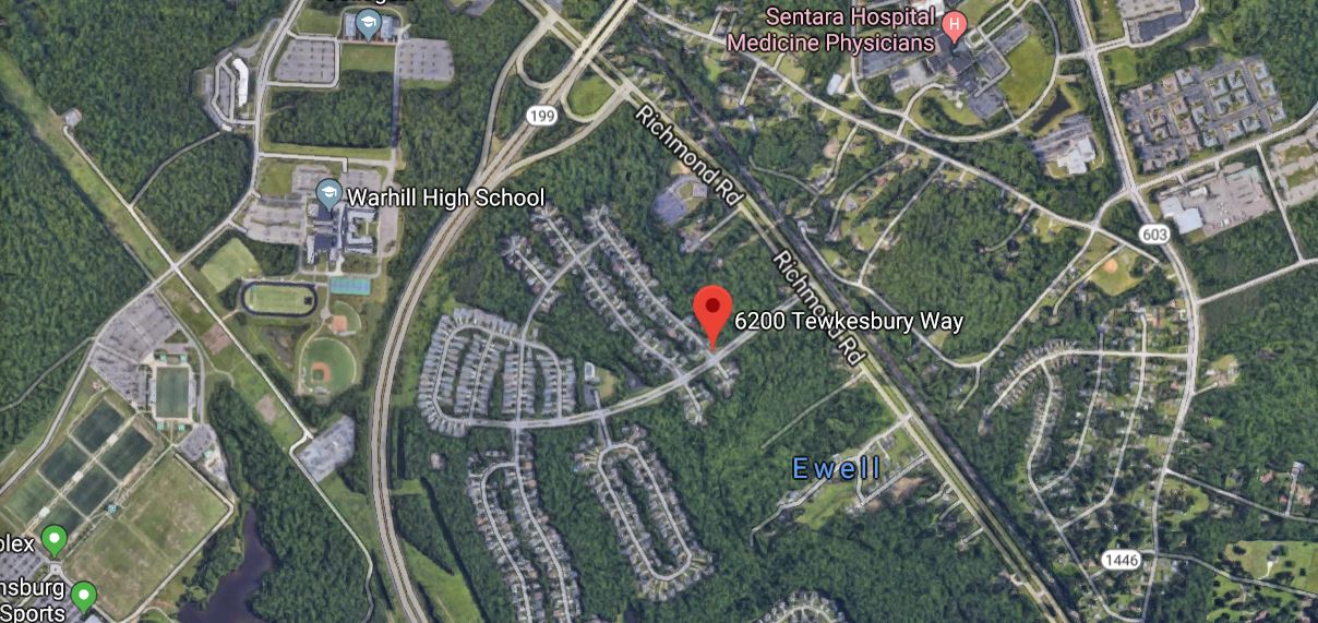 James City County police received reports of an unknown male offering lollipops to children in the 6200 block of Tewkesbury Way on Sunday. (WYDaily/Google Maps)