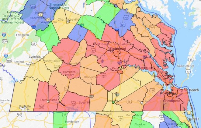 Dominion's map of outages across Virginia. (WYDaily/Courtesy Dominion Energy)