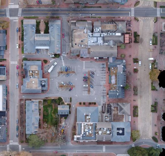 Overhead of the P3 lot as currently constructed. (WYDaily/Courtesy of Colonial Williamsburg Foundation)