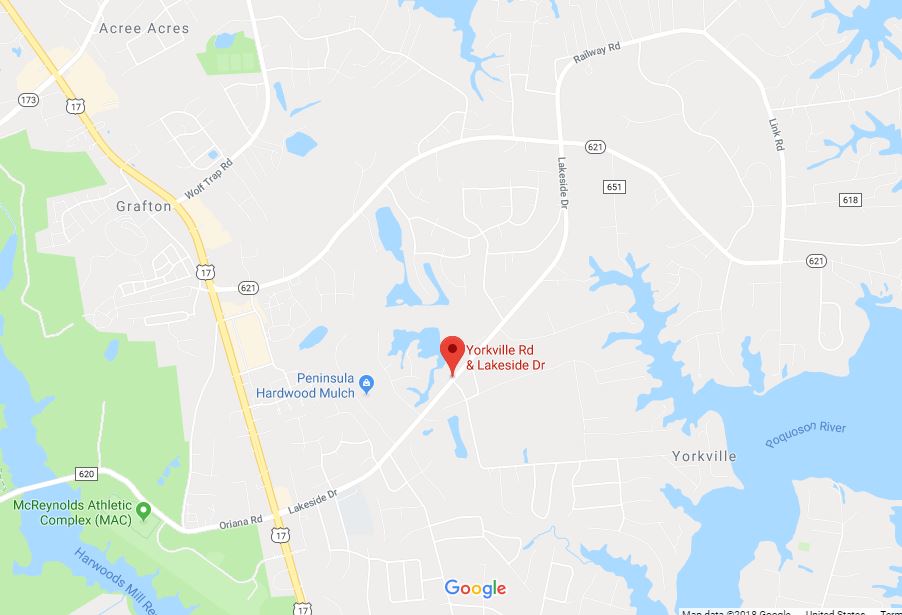 The hit-and-run happened on Lakeside Drive at Yorkville Road. (WYDaily/ Courtesy Google Maps)