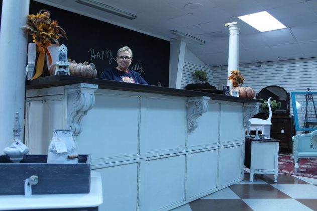 The front of the sales counter used to be a garage door. (WYDaily/ Andrew Harris)
