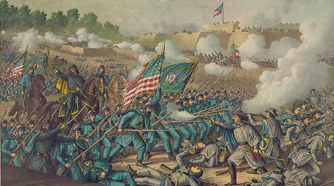 That’s Fort Magruder in the background, flying the 13-star version of the flag of the Confederate States of America. William & Mary archaeologists recently finished a project on a dig at Redoubt 9, a fortification that happened to end up in the median of I64. (WYDaily/Courtesy Library of Congress)