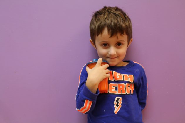 Colton Greenleaf, 3, said that he would like to get behind the wheel of a car in 2019. But his remote control car will probably have to do for now. (WYDaily/Alexa Doiron)
