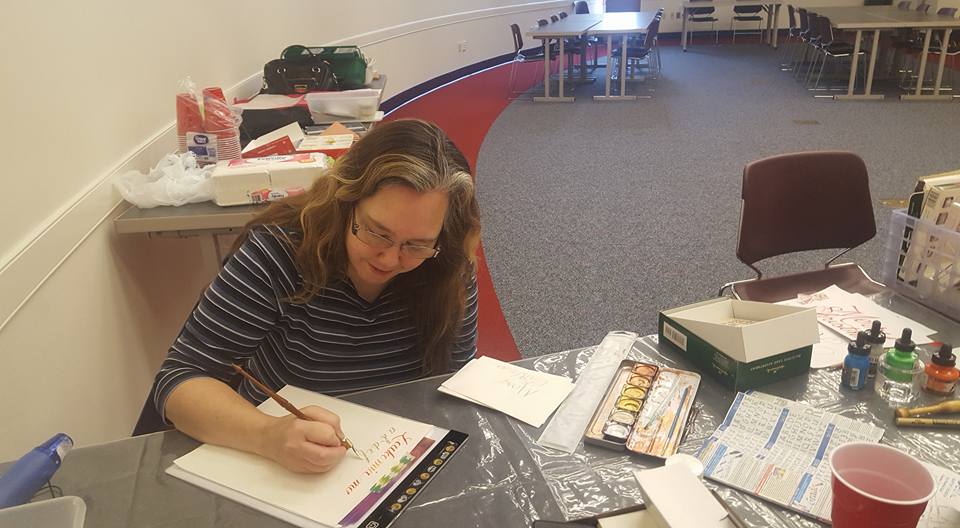 Mary Arndt, founder of the Yorktown Calligraphy Guild, teaches classes regularly to share her love for calligraphy with others. (WYDaily/Courtesy Mary Arndt)