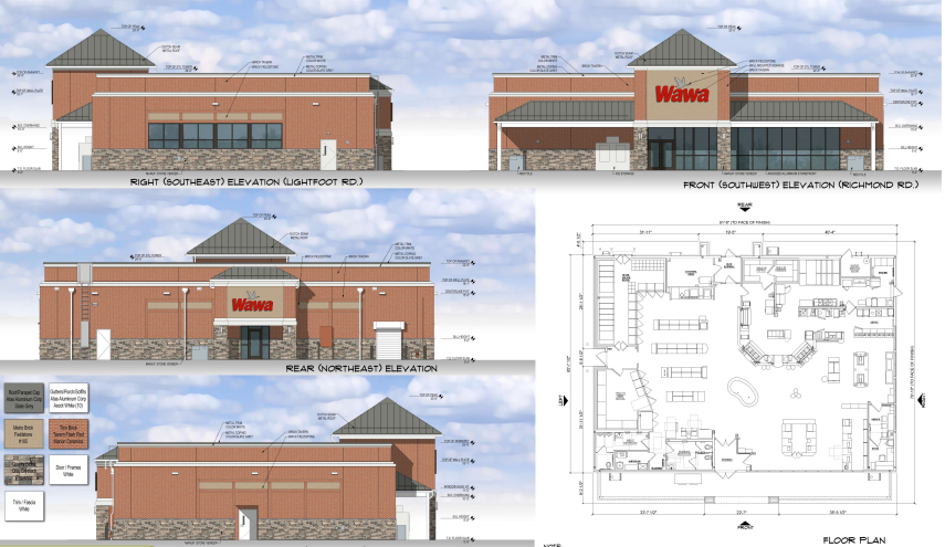 A developer has requested a special use permit from James City County and York County to build a Wawa at the corner of Lightfoot and Richmond roads. (WYDaily/Courtesy York County)