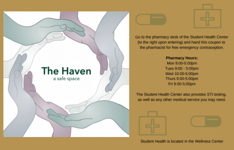 A copy of the coupon for free emergency contraception. (WYDaily/Courtesy the Haven)