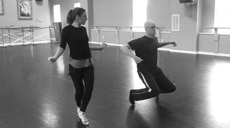 Henry Broaddus, vice president for strategic initiatives and public affairs at William & Mary, rehearses with partner and dance professional Lisa Carducci-Deringor in preparation for their appearance in the March 2 Dancing with the Williamsburg Stars gala to benefit Big Brothers Big Sisters and Literacy for Life. (WYDaily/Courtesy Eve L. Ellis, Literacy for Life)