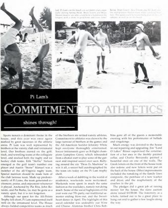 Paragraphs from the 1989 yearbook say that the Phi Lambda Phi fraternity raised $1,150 through the auction. WYDaily/Swem Library Digital Archives)