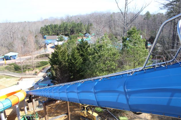 Riders in the Cutback Water Coaster will first shoot down a tube at the beginning of the ride before entering the uphill and saucer portions. (WYDaily/Alexa Doiron)