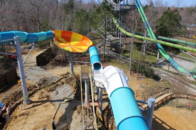 The Cutback Water Coaster will also have five saucers that are merged with the water jet propulsion system to create a steep and smooth ride across 850 feet of slide. (WYDaily/Alexa Doiron)