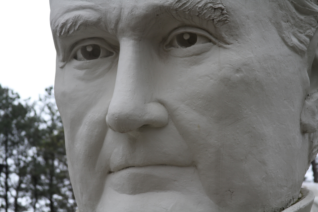 The 43, 18-foot president statues currently reside at Howard Hankins' property in Croaker. But they might not stay there for long. (WYDaily/Courtesy Flickr)