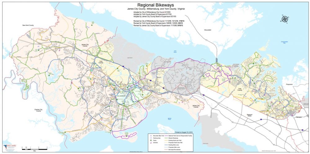 A map of regional bikeways was presented with information on the meeting. (WYDaily/Courtesy York County)