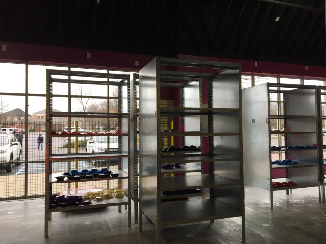 The robots move items on and off shelves, similar to what would be done in a large warehouse, said SVT Robotics co-owner A.K. Schultz. (WYDaily/Alexa Doiron)