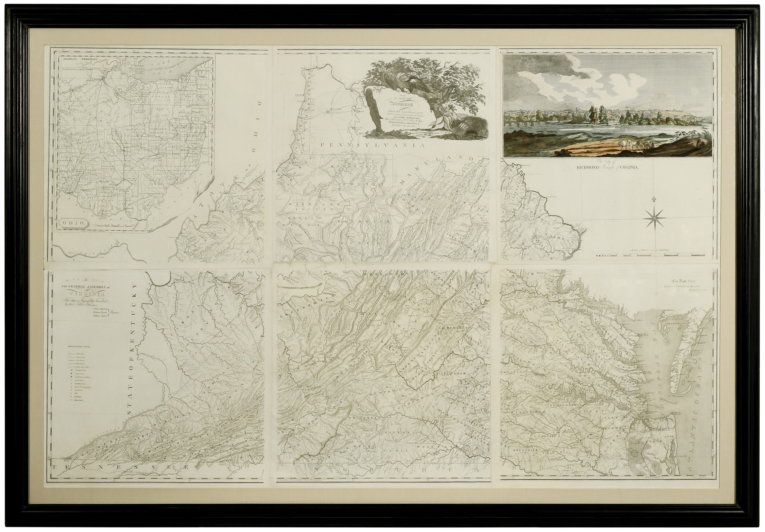 Colonial Williamsburg sold a Bishop James Madison Map of Virginia at auction for $252,000 on March 23, according to Brunk Auctions. (WYDaily/Courtesy Brunk Auctions)