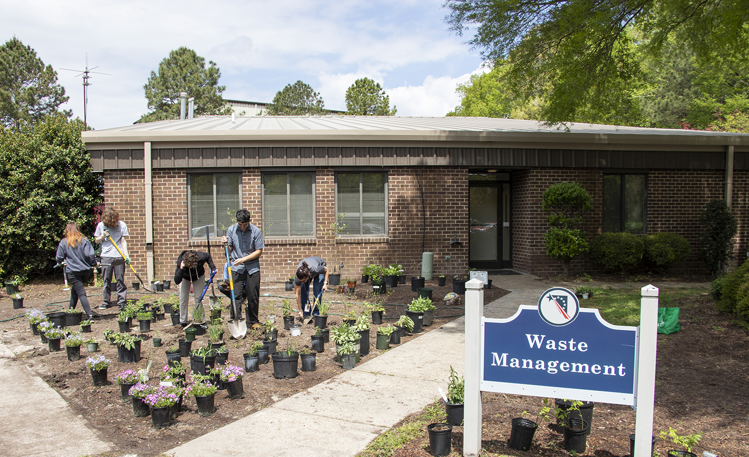 Students from the York River Academy Greenhouse Team have started a garden outside the Waste Management Facility will all plants native to the surrounding area. (WYDaily/Courtesy York County)
