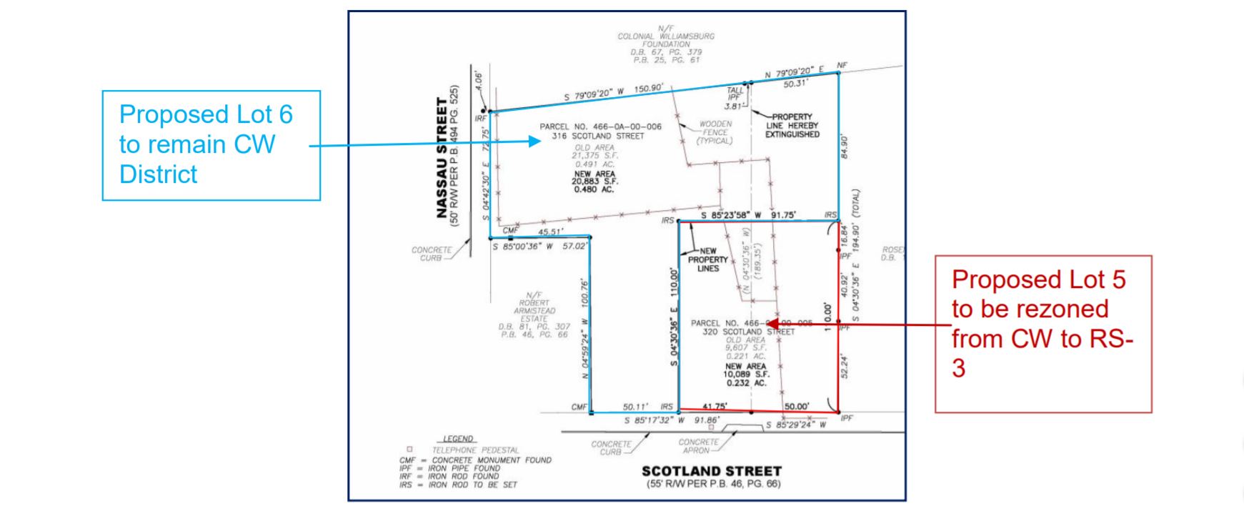 Lots on Scotland Street designated as historic area might be rezoned after Colonial Williamsburg sold part of the land to Julius Dell. (WYDaily/Courtesy City of Williamsburg)