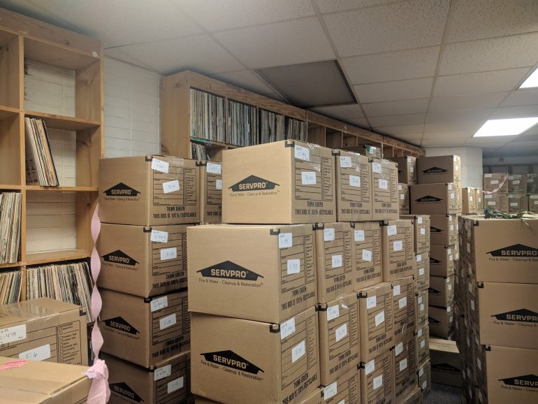 The WCWM station as it looks today. Some of the vinyl has been unpacked and sorted, but much of the daunting task lies ahead (WYDaily Photo/Benjamin West)