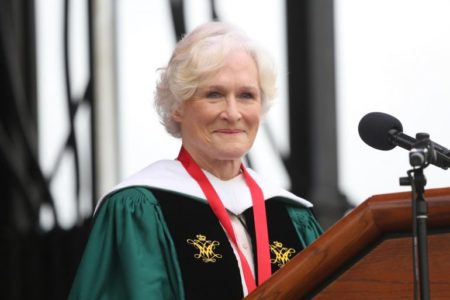 Glenn Close ‘ ’74, D.A. ‘ ’89. an award-winning actress, served as W&M's 2019 Commencement speaker. (WYDaily/Courtesy of Stephen Salpukas-W&M News)