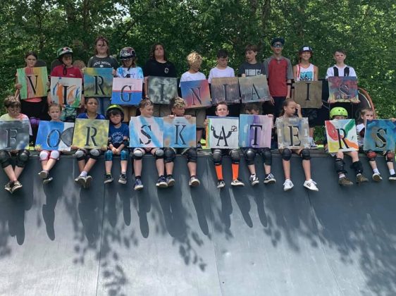 This summer's Beginner Skate Clinics are just the beginning. Pictured here are the kids from TSA's skate camp in Gloucester, where skateboarding was matched with arts, crafts and community service projects, and Pfannebecker said he wants to bring a similar event to James City County as soon as he can. (WYDaily Photo/Max Pfannebecker)