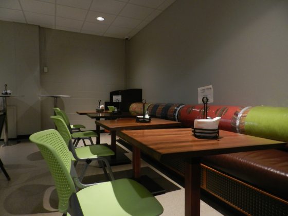 The new day shelter room, where dozen of people at a time can take a break from the elements, drink a cup of coffee and use the internet in relative privacy. (WYDaily Photo/Benjamin West)
