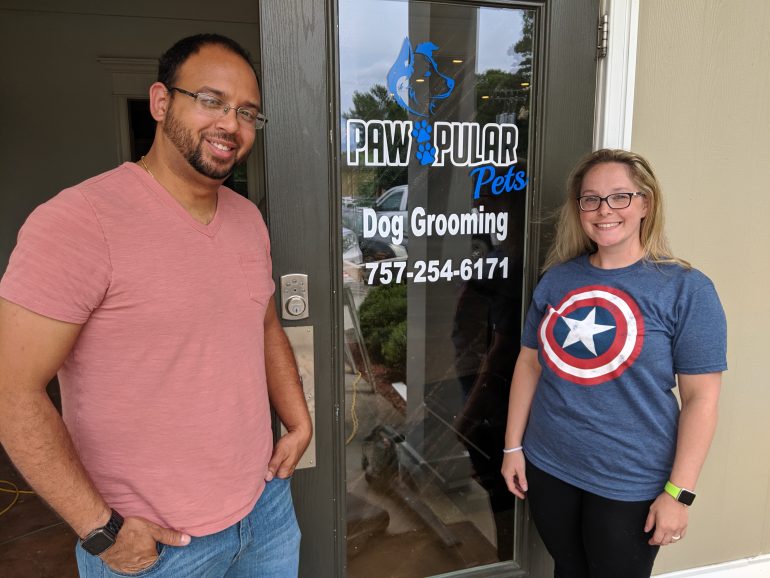 Brandi Torres, with the help of her husband Victor, is opening Pawpular Pets Dog Grooming at 3715 Strawberry Plains Road. (WYDaily/Sarah Fearing)