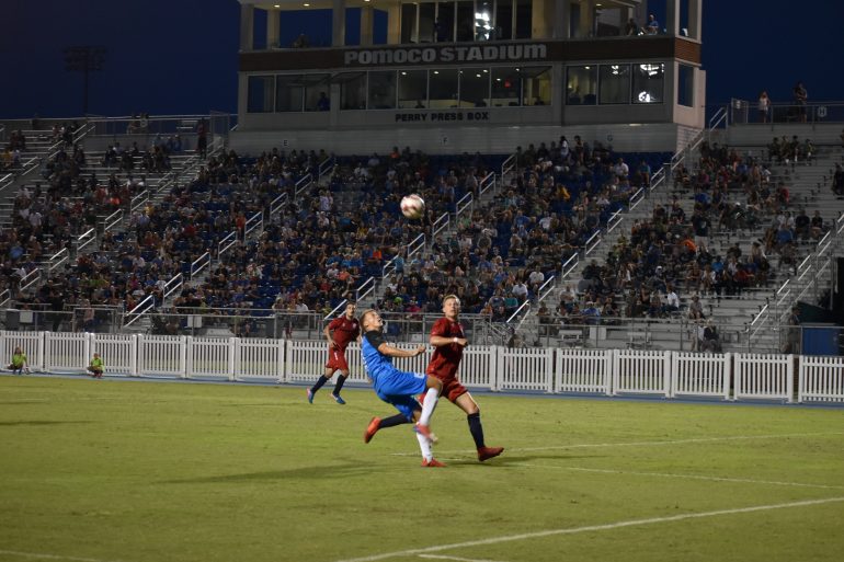 Lionsbridge FC has been drawing more than 1,000 fans to its home games at CNU. (Photo by Seyon Reid)