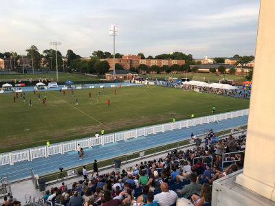 Lionsbridge FC has been drawing more than 1,000 fans to its games at Pomoco Stadium on the campus of CNU. (Photo courtesy of Bob Flynn)