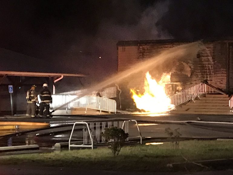 The Surf Rider restaurant went up in flames Wednesday morning, June 12, 2019. (WYDaly/Courtesy of 13NewsNow)