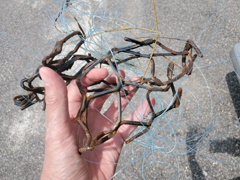 An example of trash found by Julie Wallace that is harmful to birds and other wildlife in eastern Virginia. (WYDaily/Courtesy of Julie Wallace)
