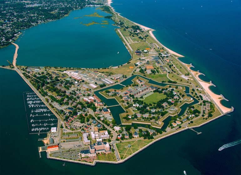 Aerial view of Fort Monroe (WYDaily/ Courtesy of the National Park Service)