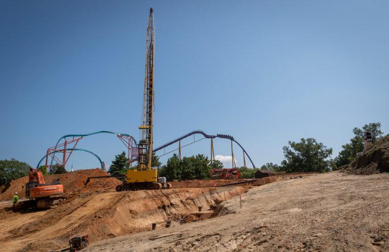 Construction on Pantheon, a new roller coaster slated to open spring 2020, is underway at Busch Gardens Williamsburg. (WYDaily/Courtesy of Busch Gardens)