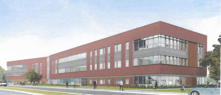 A rendering of Building One at Tech Center Research Park (WYDaily/ Courtesy of W.M. Jordan)