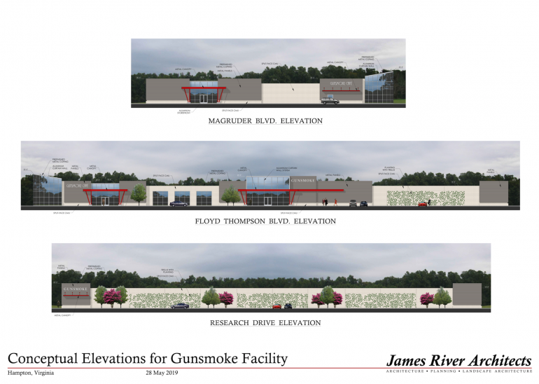 Screenshot of the elevation plan for Gunsmoke (WYDaily/ Courtesy of James River Architects)