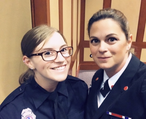 Betsy Sink (right) said that going through the fire academy taught her how to push past her physical comfort zone. (WYDaily/Courtesy Betsy Sink)