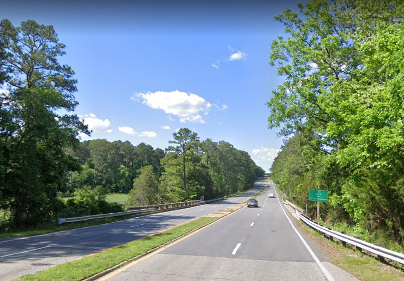 A bridge on Route 143 over Queens Creek is considered structurally deficient by VDOT inspectors. (WYDaily/Courtesy of Google Maps)
