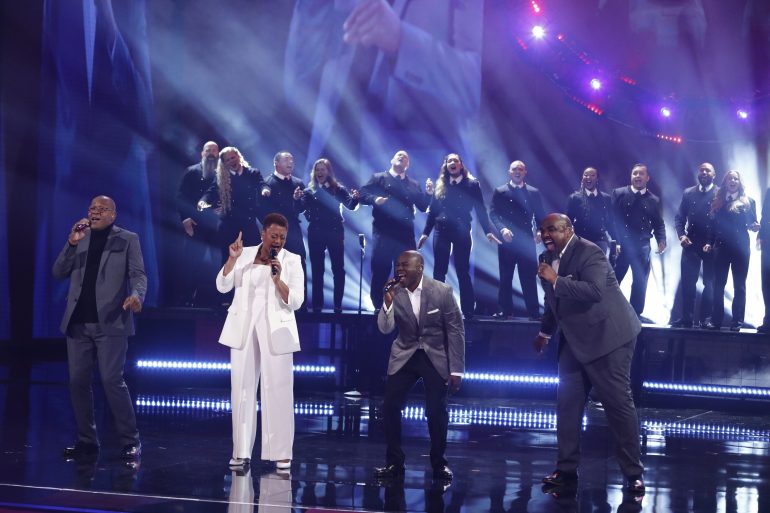 Williamsburg resident Ron Henry (far right) and three other active duty and retired military members -- together comprising a cappella group Voices of Service -- are in the running to win this year’s America’s Got Talent. (WYDaily/Courtesy of Trae Patton/NBC)