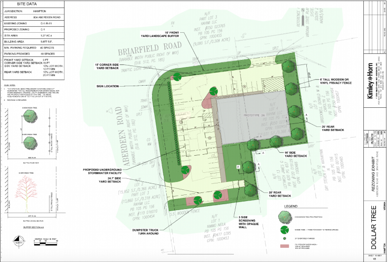 Screenshot of the proposed Dollar Tree landscaping plan (WYDaily/ Courtesy of DT Retail Properties LLC)