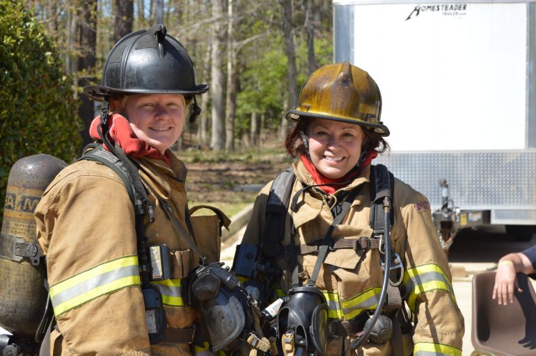 Kerry Henderson (left) is just one of the many women becoming firefighters. (WYDaily/Courtesy Kerry Henderson)