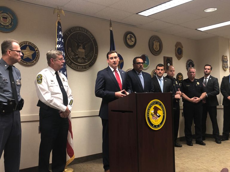 U.S. Attorney for the Eastern District of Virginia G. Zachary Terwilliger announces the results of Operation Cookout in a news conference Thursday Aug. 29, 2019. (WYDaily)