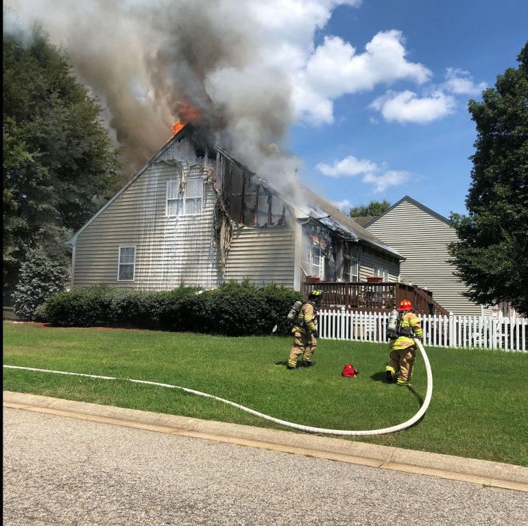 A fire in Powhatan Secondary on Monday didn't cause any injuries but has displaced five people. (WYDaily/Courtesy JCC)