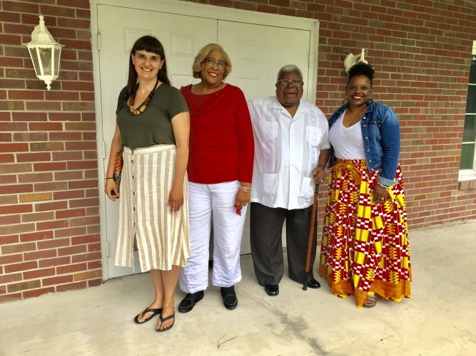 Members of the Village are collecting oral histories about the 50th anniversary of integration in Williamsburg-James City County school. From left to right: Leah Kuragano, Edith Heard, Willie Parker, Jacqueline Bridgeforth-Williams. (WYDaily/Courtesy Jacqueline Bridgeforth-Williams)