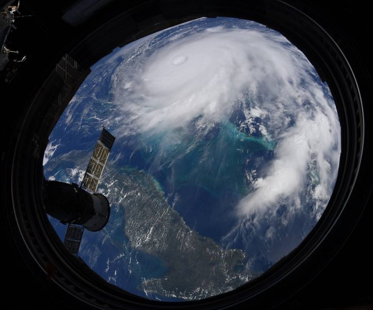 NASA astronaut Christina Koch snapped this image of Hurricane Dorian as the International Space Station during a flyover on Monday, Sept. 2, 2019. The station orbits more than 200 miles above the Earth. (WYDaily/ Courtesy of NASA)
