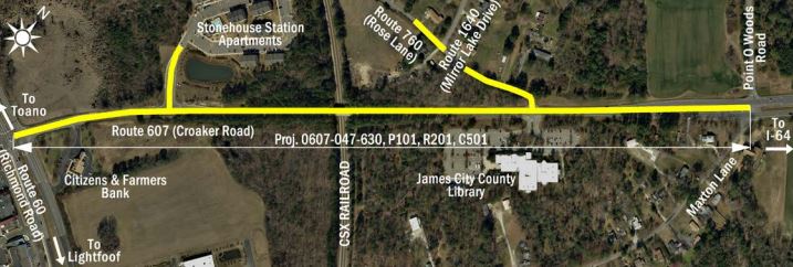 VDOT is looking for community input on the proposed changes to Croaker Road in James City County. (WYDaily/Courtesy VDOT)