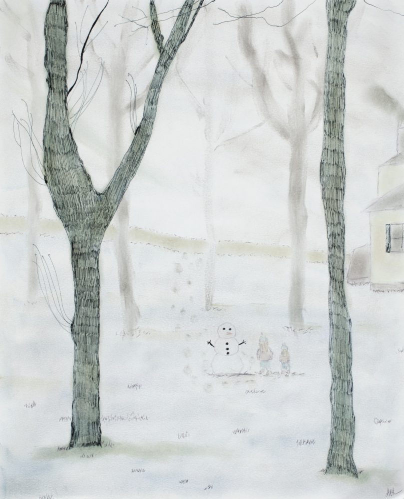 Beyond The Block, 2019. Angel B. LeVasseur Newport News City Jail Playtime in the Winter Paper, jail-safe pen, deodorant and ink from newspaper (WYDaily/Courtesy Chrysler Museum)