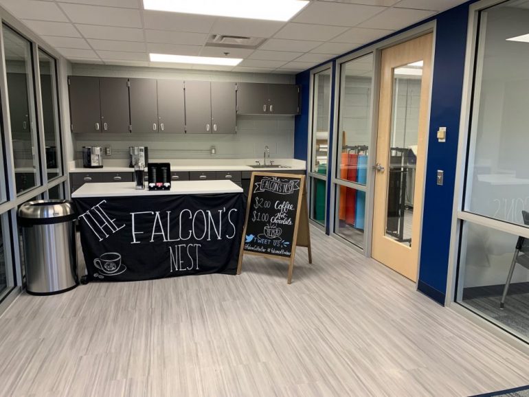The Falcon's Nest is a student-run coffee and hot chocolate bar that operates out of the Learning Commons in the morning. (WYDaily/Alexa Doiron)