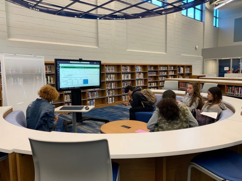 York High School's new Learning Commons has a variety of technology available to students, from 3D printers to touchscreen monitors. (WYDaily/Alexa Doiron)
